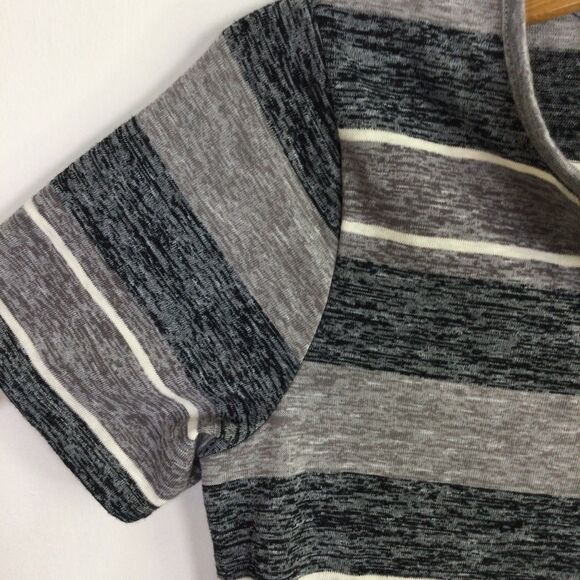 Christopher & Banks Womens V-Neck T-Shirt Short Sleeves Striped Gray Size PS - Picture 8 of 16